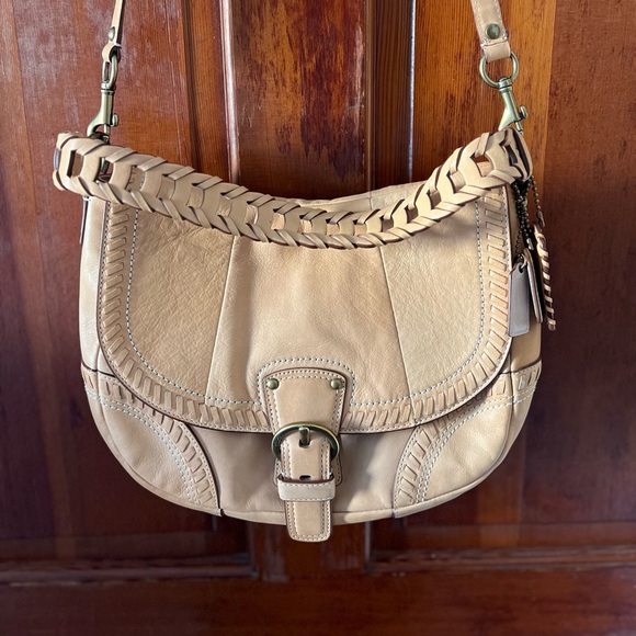 Coach Poppy Whipstitch Leather Hobo Crossbody Bag Saddle Tan 19004 Y2K Boho - Picture 10 of 10
